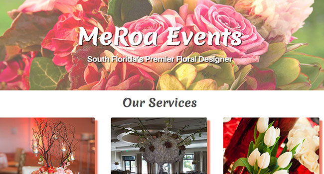 MeRoa Events Website Image